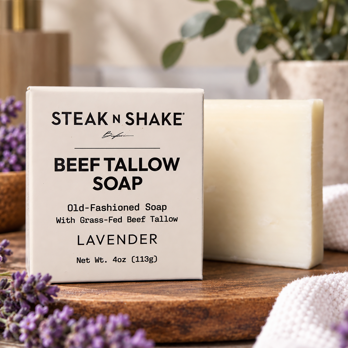 Lavender Beef Tallow Soap, 4oz