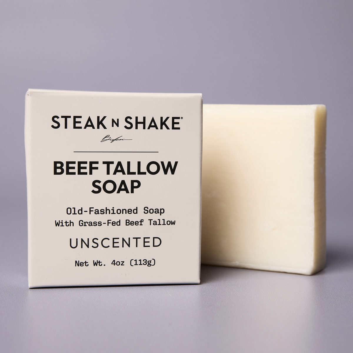 Unscented Beef Tallow Soap, 4oz