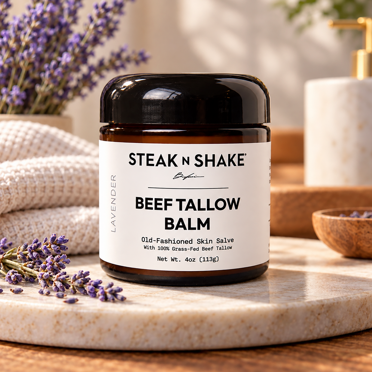Lavender Beef Tallow Balm, 4oz